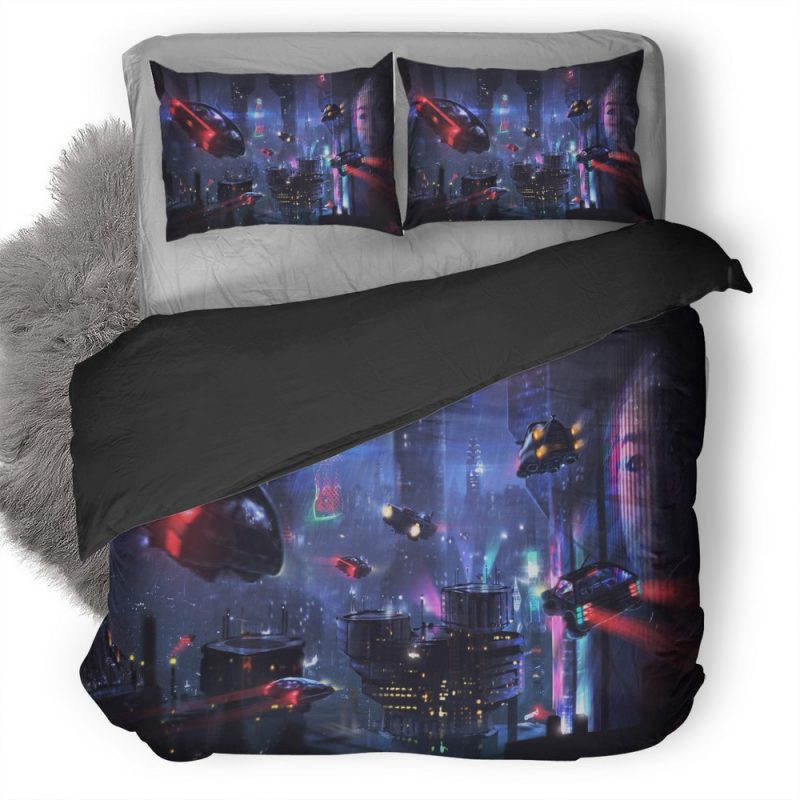 Science Fiction City Wide Duvet Cover and Pillowcase Set Bedding Set