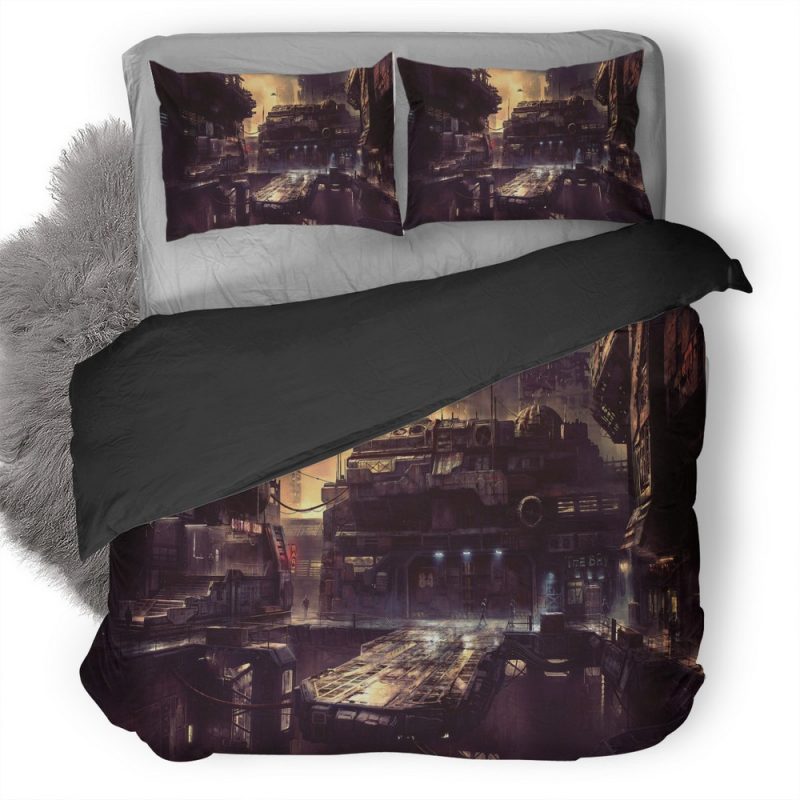 Science Fiction Future City Jj Duvet Cover and Pillowcase Set Bedding Set