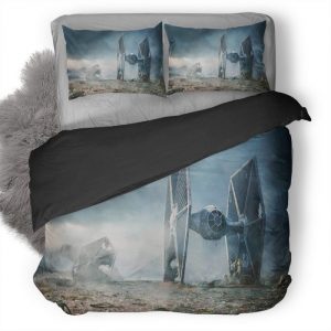 Scifi C 3Po R2 D2 Star Wars Tie Fighter Sr Duvet Cover and Pillowcase Set Bedding Set