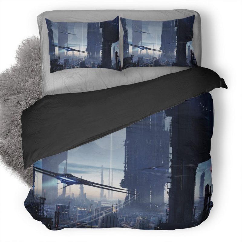 Scifi City R6 Duvet Cover and Pillowcase Set Bedding Set