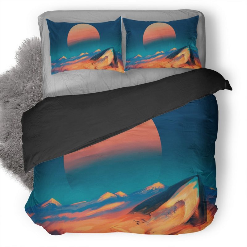 Scifi Desert Planet Digital Art C6 Duvet Cover and Pillowcase Set Bedding Set