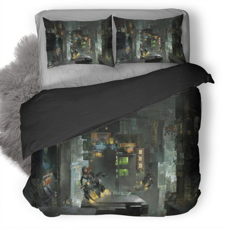 Scifi Dreamy City Cf Duvet Cover and Pillowcase Set Bedding Set