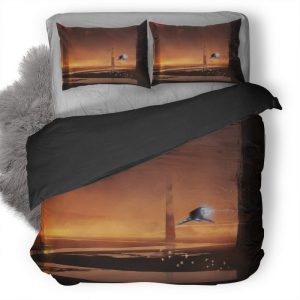 Scifi Landscape Horizon Landscape Reflection 6D Duvet Cover and Pillowcase Set Bedding Set