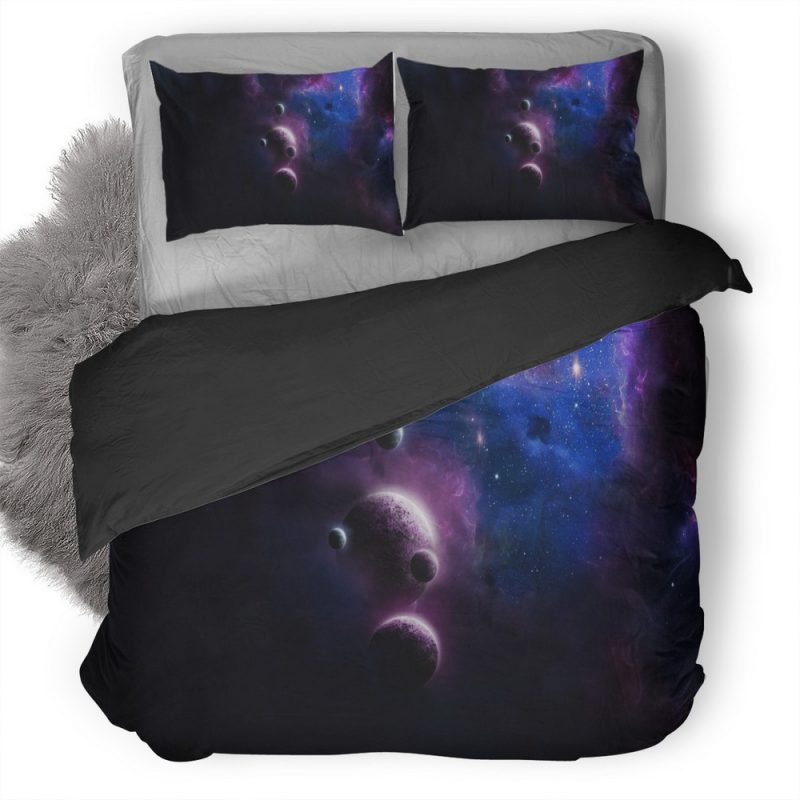 Scifi Planets Artwork Hd 8O Duvet Cover and Pillowcase Set Bedding Set