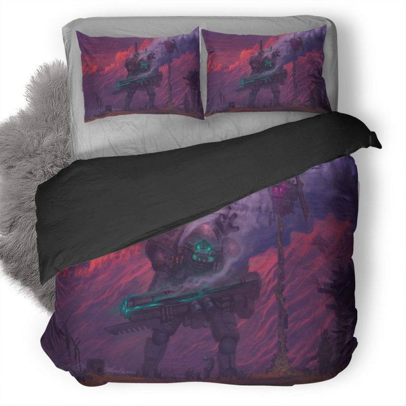 Scifi Robot Digital Art Painting V9 Duvet Cover and Pillowcase Set Bedding Set