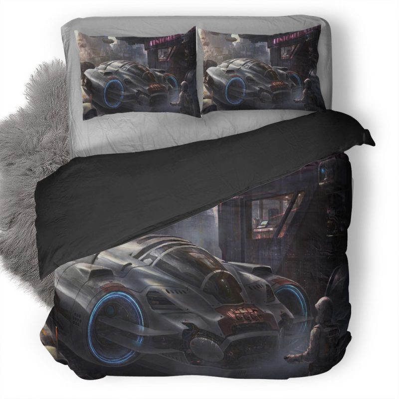 Scifi Vehicle Science Fiction Concept Art Wp Duvet Cover and Pillowcase Set Bedding Set