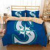 Seattle Mariners 2 Duvet Cover and Pillowcase Set Bedding Set