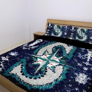 Seattle Mariners Duvet Cover and Pillowcase Set Bedding Set 1018