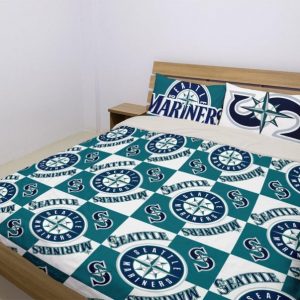 Seattle Mariners Duvet Cover and Pillowcase Set Bedding Set 1021