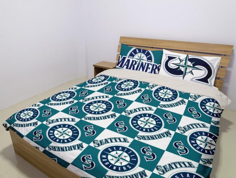 Seattle Mariners Duvet Cover and Pillowcase Set Bedding Set 1021