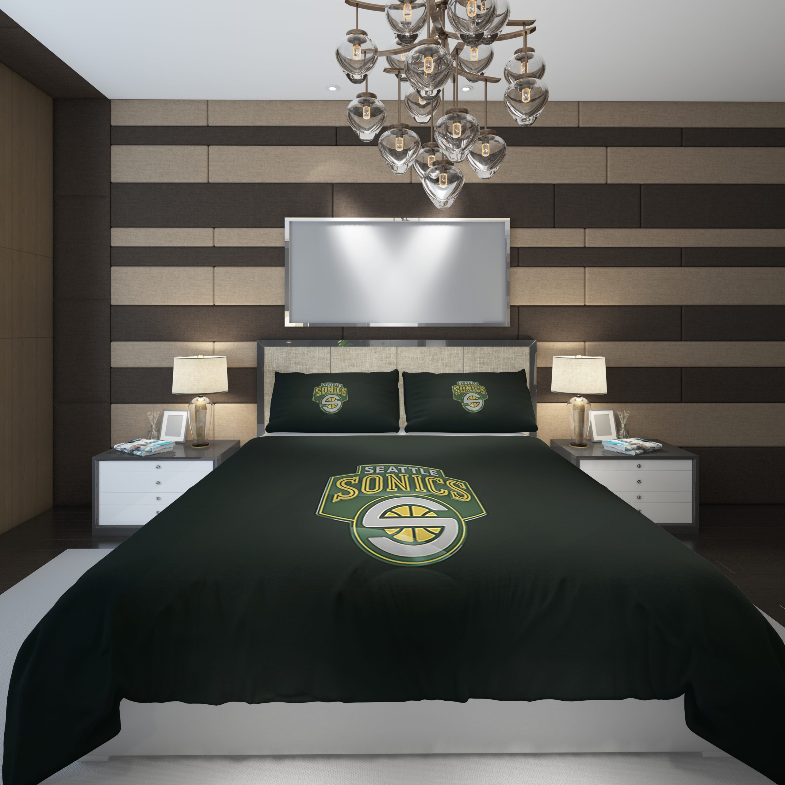 Seattle NBA Basketball ize Duvet Cover and Pillowcase Set Bedding Set