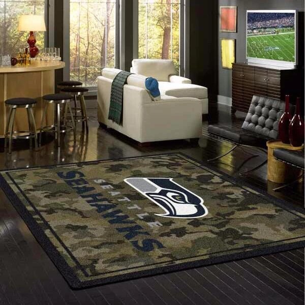 Seattle Seahawks Camo Carpet Living Room Rugs