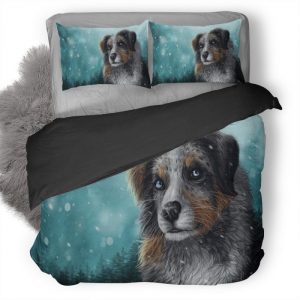 Secret Santa Dog Snow C9 Duvet Cover and Pillowcase Set Bedding Set