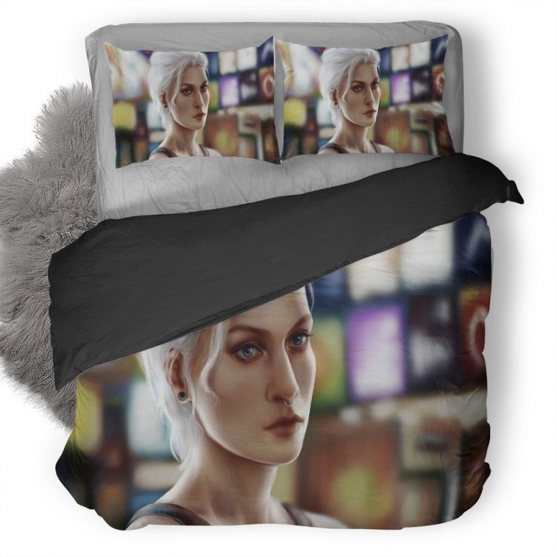 Septum Piercing Girl Portrait Art No Duvet Cover and Pillowcase Set Bedding Set