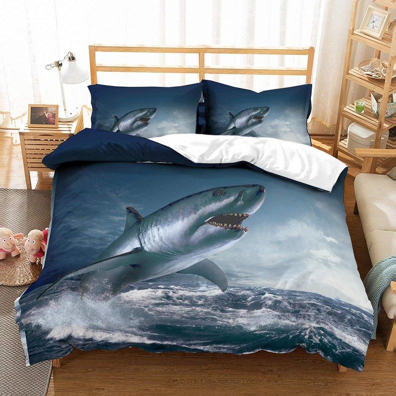 Shark Duvet Cover and Pillowcase Set Bedding Set 307