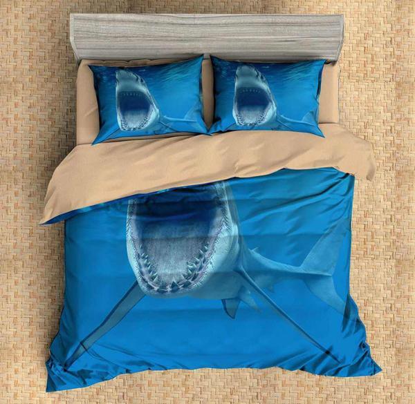 Shark Duvet Cover and Pillowcase Set Bedding Set 598