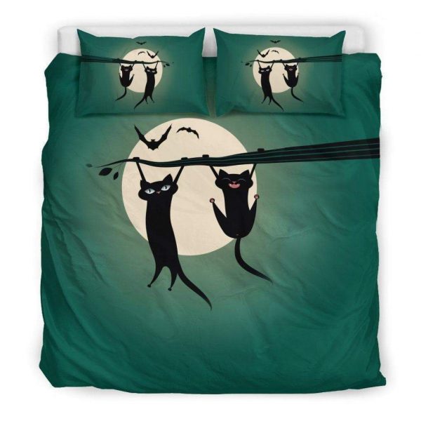 Silly Cats Hanging On A Branch Duvet Cover and Pillowcase Set Bedding Set