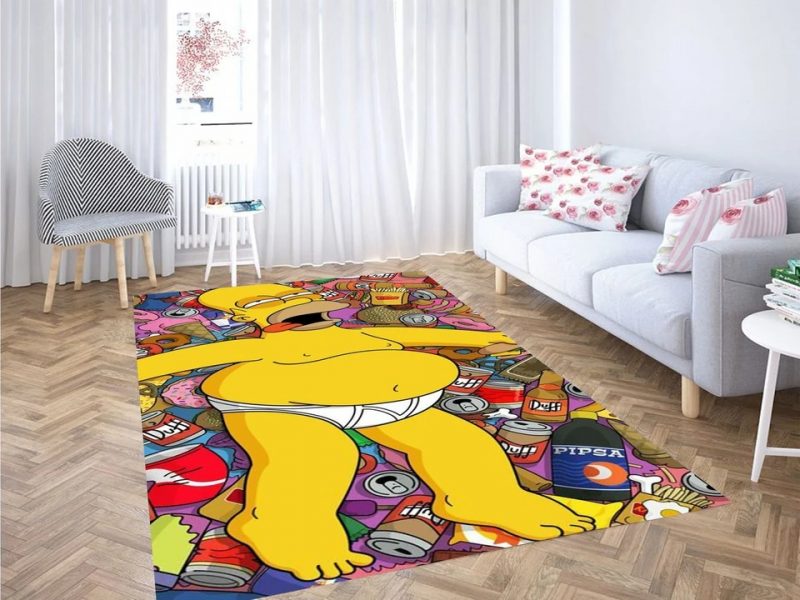 Simpsons wallpaper carpet living room rugs