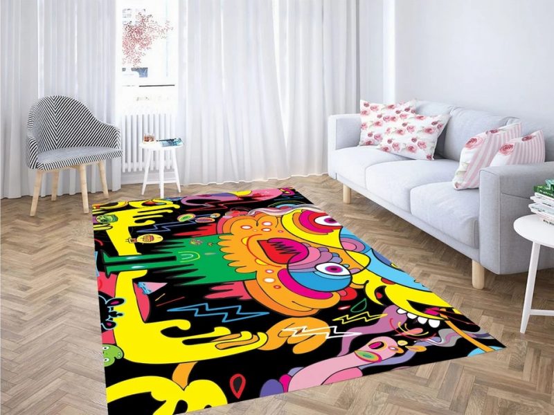 Skateboard art graffiti carpet living room rugs