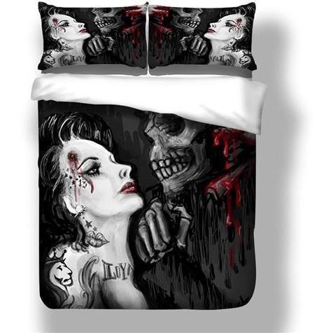 Skull And Beauty Duvet Cover and Pillowcase Set Bedding Set