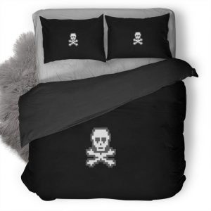 Skull And Bones Minimalism Zo Duvet Cover and Pillowcase Set Bedding Set