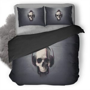 Skull Glitch Art 5W Duvet Cover and Pillowcase Set Bedding Set