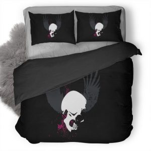 Skull Grunge Wings Dark Ua Duvet Cover and Pillowcase Set Bedding Set