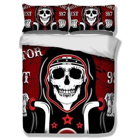 Skull Rider Duvet Cover and Pillowcase Set Bedding Set