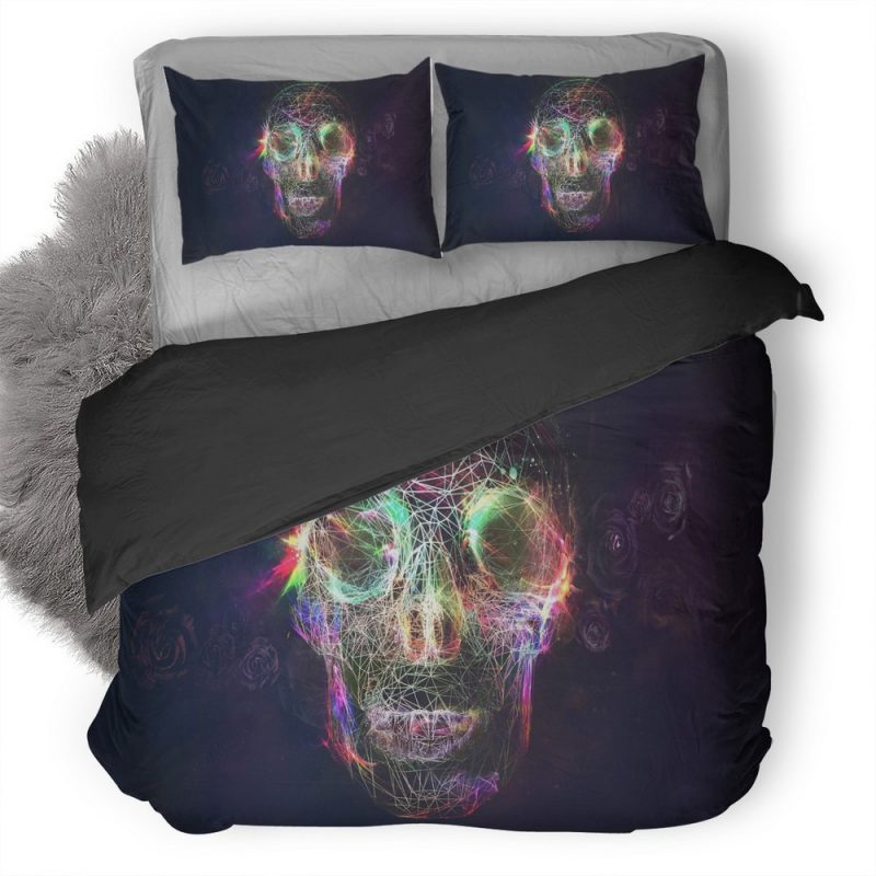 Skull Roses Artist Duvet Cover and Pillowcase Set Bedding Set