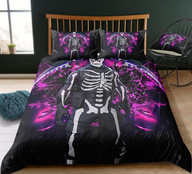 Skull Trooper Fortnite Gamer Duvet Cover and Pillowcase Set Bedding Set