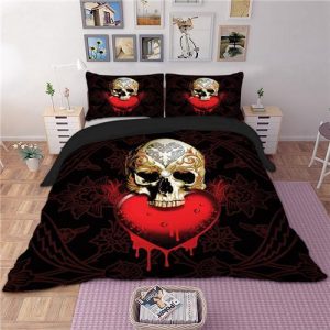 Skull Usa Cool Duvet Cover and Pillowcase Set Bedding Set 385