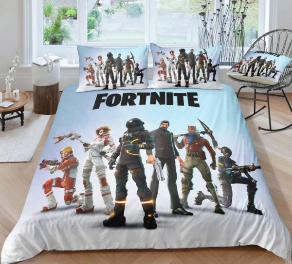 Sky Fortnite Gamer Duvet Cover and Pillowcase Set Bedding Set