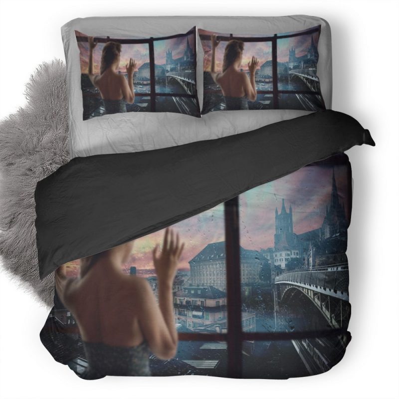 Skyline City Duvet Cover and Pillowcase Set Bedding Set