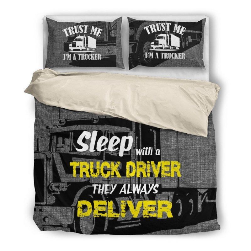 Sleep With A Truck Drive Duvet Cover and Pillowcase Set Bedding Set