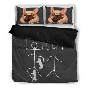 Sleeps with Frenchie Duvet Cover and Pillowcase Set Bedding Set