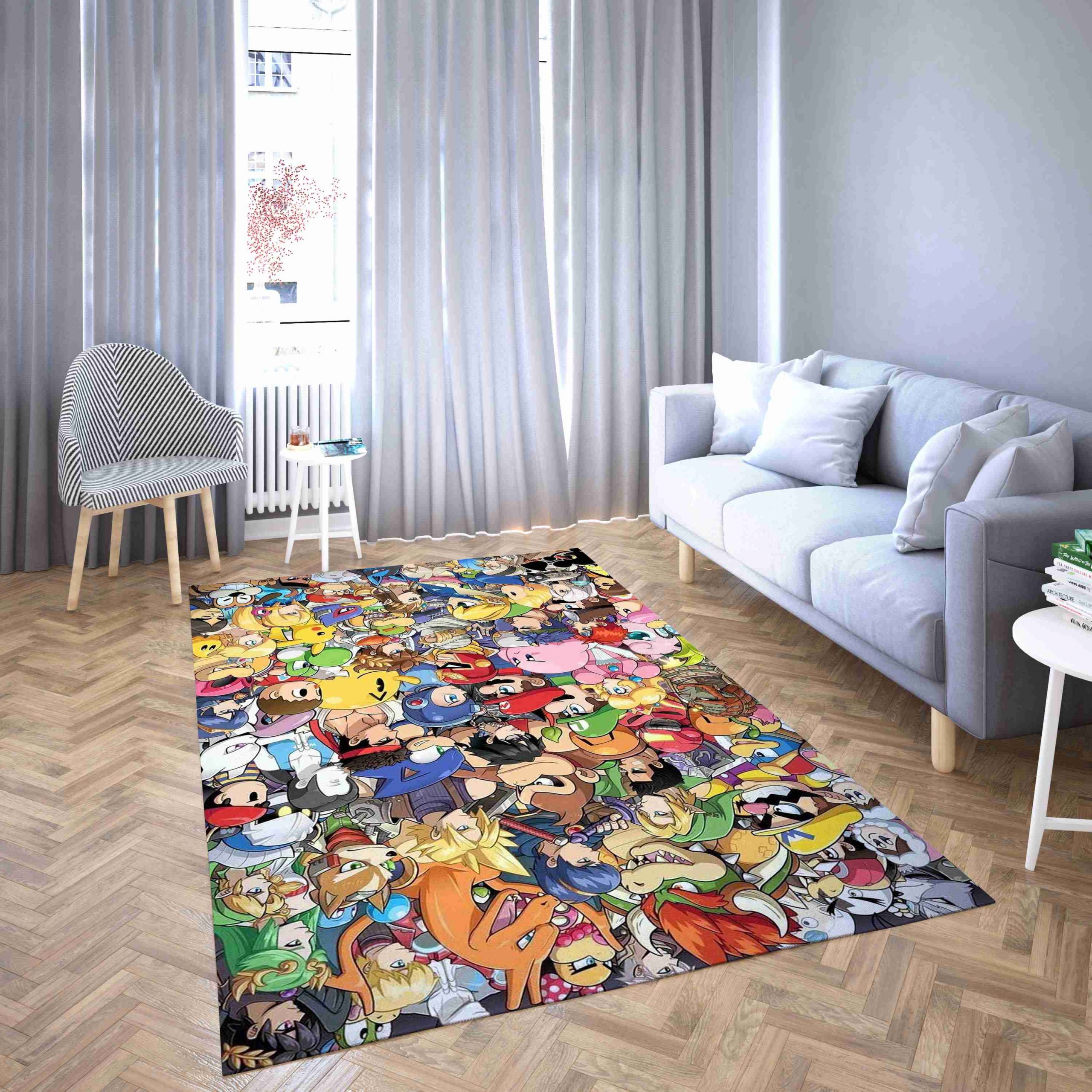 Smash bros marvel vs cap Living Room Rug Carpet