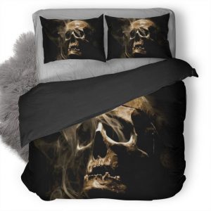 Smoke Skull Qhd Duvet Cover and Pillowcase Set Bedding Set