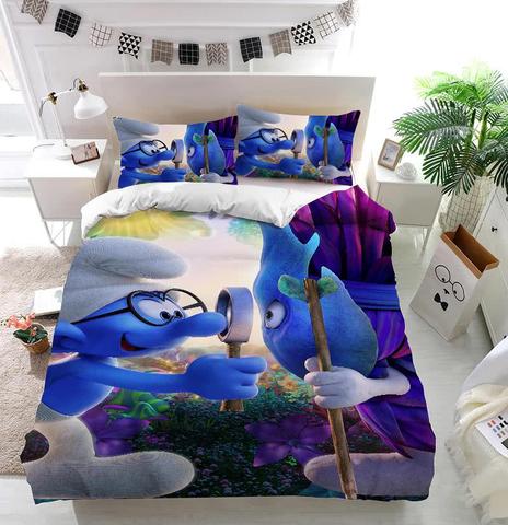 Smurfette Brainy Smurf Duvet Cover and Pillowcase Set Bedding Set