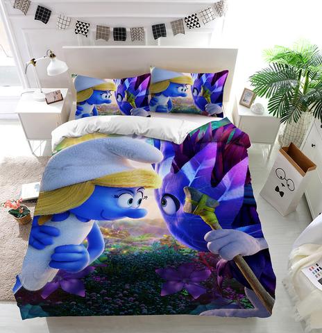 Smurfette Girl Smurfs Duvet Cover and Pillowcase Set Bedding Set