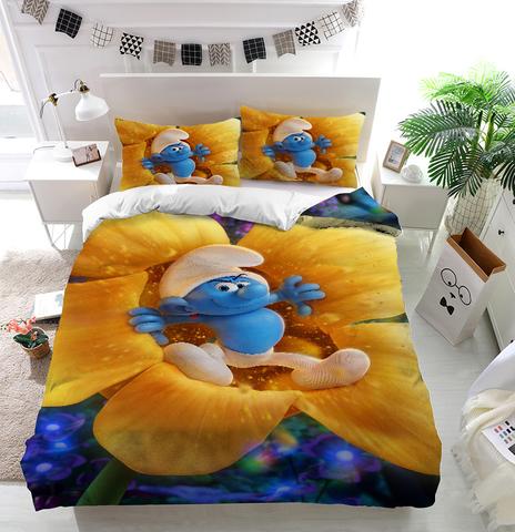 Smurfette Hefty Smurf Duvet Cover and Pillowcase Set Bedding Set