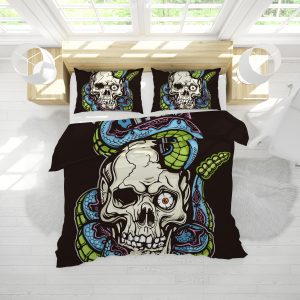 Snake Skull Duvet Cover and Pillowcase Set Bedding Set