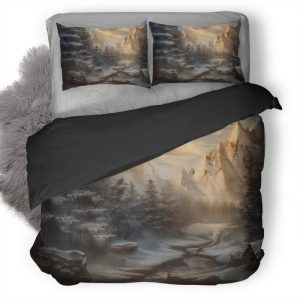 Snow Mountains Artwork Ij Duvet Cover and Pillowcase Set Bedding Set