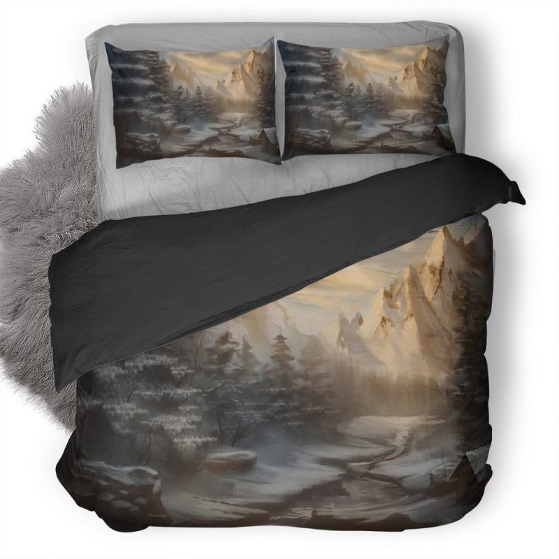 Snow Mountains Artwork Ij Duvet Cover and Pillowcase Set Bedding Set