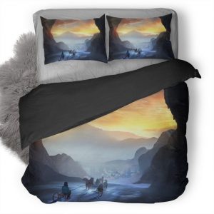 Snow Trails Artwork Creative Dog Marks Mn Duvet Cover and Pillowcase Set Bedding Set