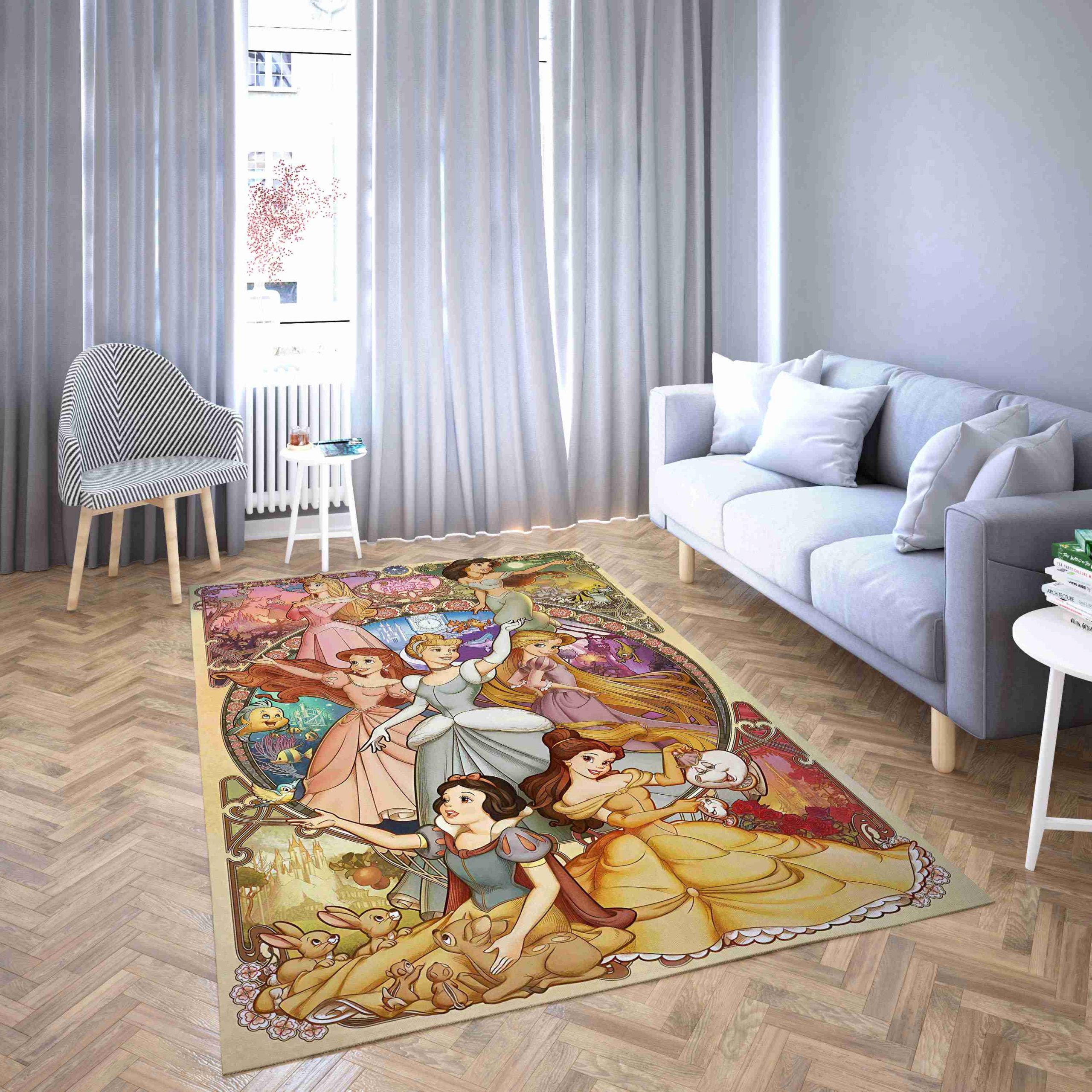 Snow white princess animation Living Room Rug Carpet