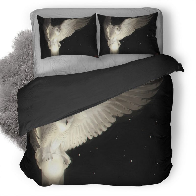 Snowy Owl Ap Duvet Cover and Pillowcase Set Bedding Set