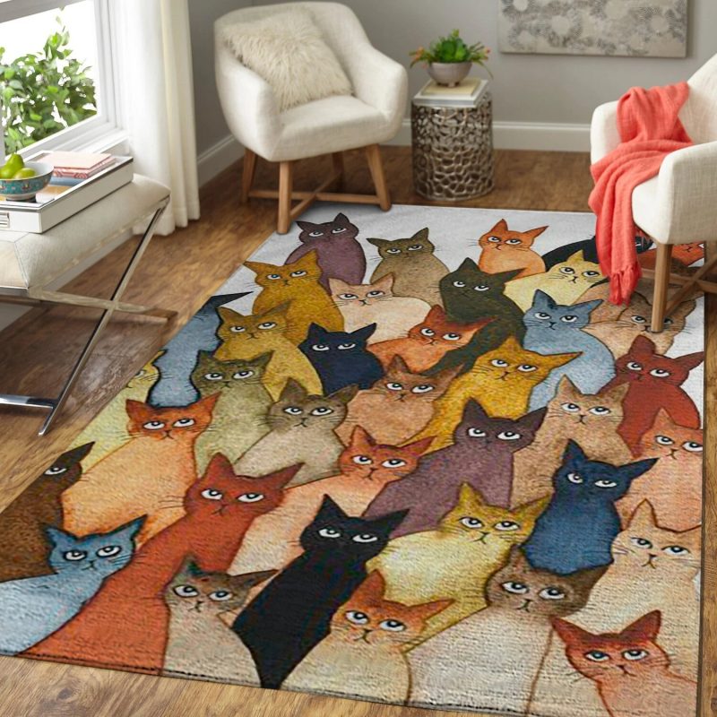 So Many Whimsical Cat Carpet Living Room Rugs