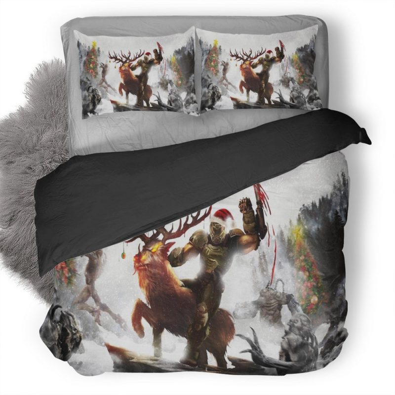 Soldier Santa 4D Duvet Cover and Pillowcase Set Bedding Set