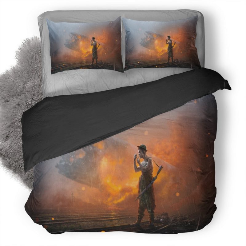 Soldier War Crash Landing 5Q Duvet Cover and Pillowcase Set Bedding Set