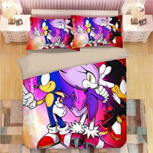 Sonic Blaze the Cat The Hedgehog Game Duver Duvet Cover and Pillowcase Set Bedding Set